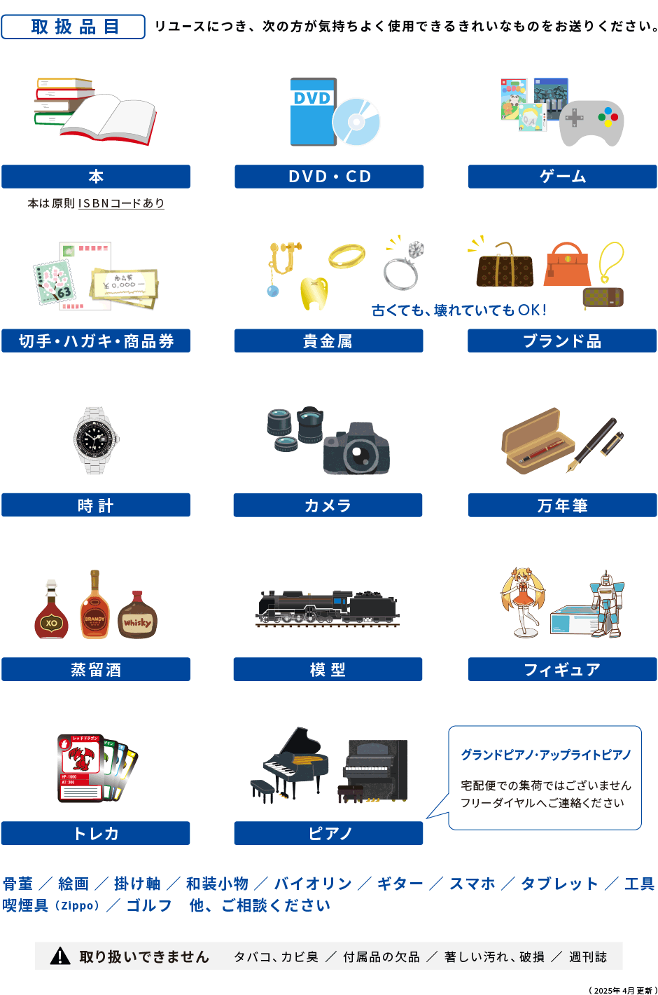 募金できるもの・できないもの